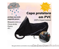 Capa Protetora Impermeável em PVC Alta Qualidade a Capa para Cobrir Moto Ideal contra Sol e Chuva