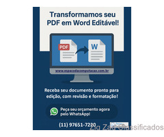 Digitamos seu PDF em Word Editável com Rapidez e Qualidade – Serviço Profissional de Digitação