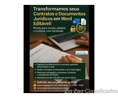 Digitação de Contratos e Documentos Jurídicos no Word de forma editável